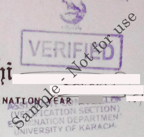 Verification of Degree and Transcripts from Karachi University