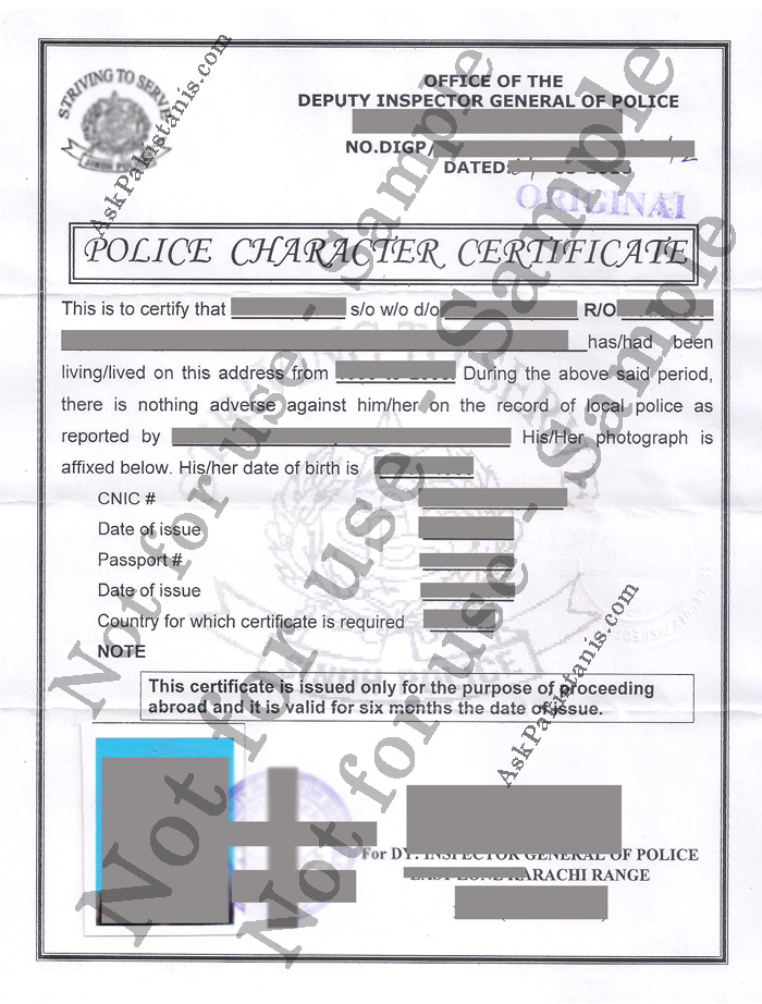 Procedure To Get Pakistani Police Clearance Certificate